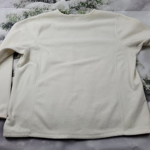 Lands End Ivory Fleece Long Sleeve Top size XL (18-20) - Picture 6 of 14